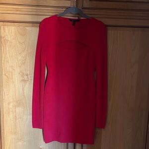 BCBG Vibrant Red Long Sleeve Dress